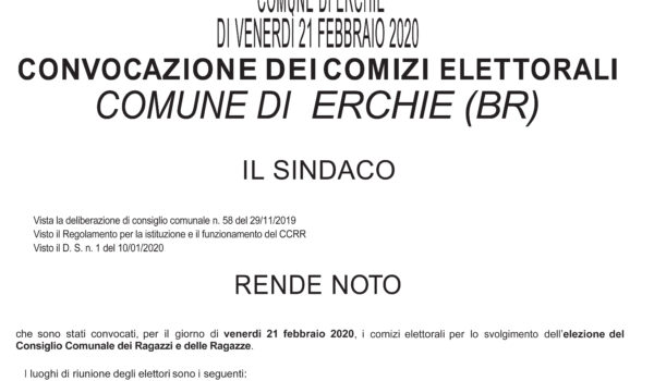 MANIFESTO CONVOCAZIONE COMIZI
